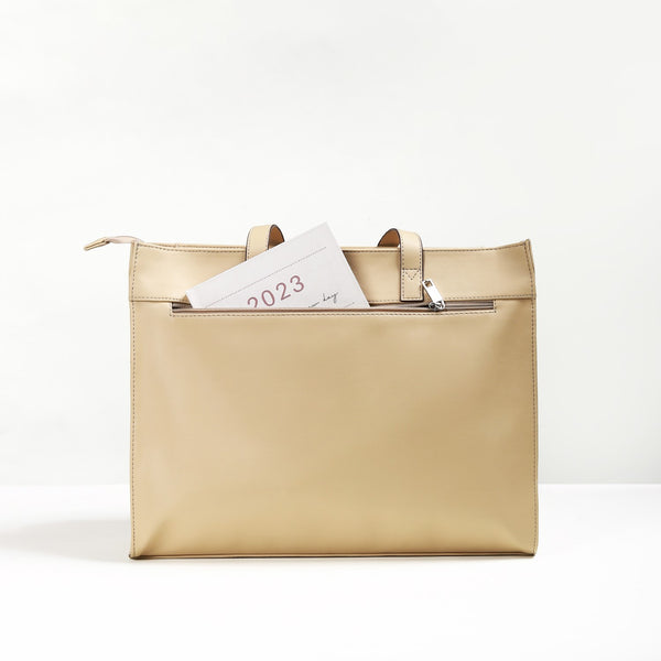 Urban Vegan Leather Tote & Sling Bags Set Of 4 Beige