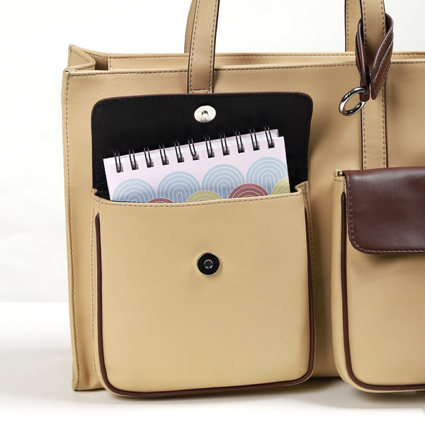 Urban Vegan Leather Tote & Sling Bags Set Of 4 Beige