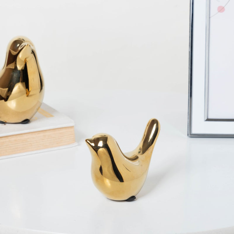 Gold Bird Statue - Showpiece | Home decor item | Room decoration item