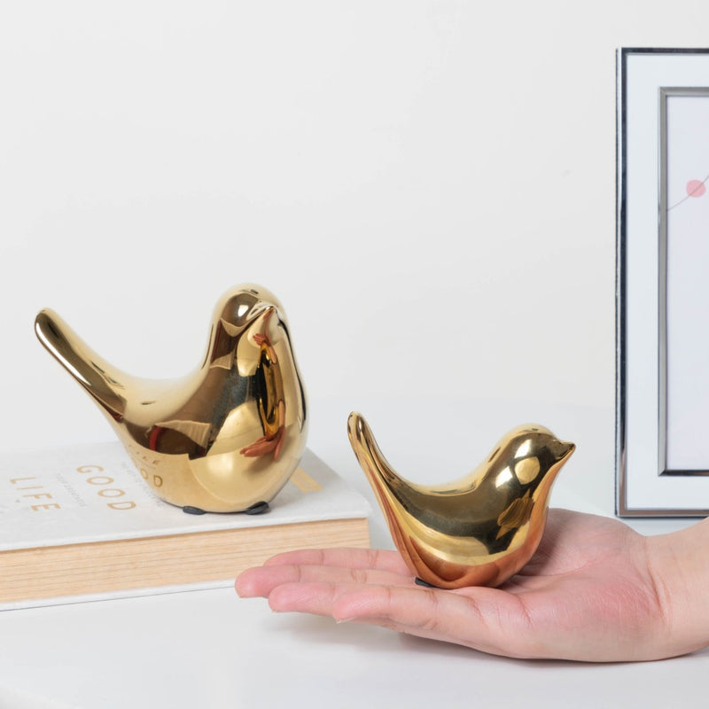 Gold Bird Statue - Showpiece | Home decor item | Room decoration item