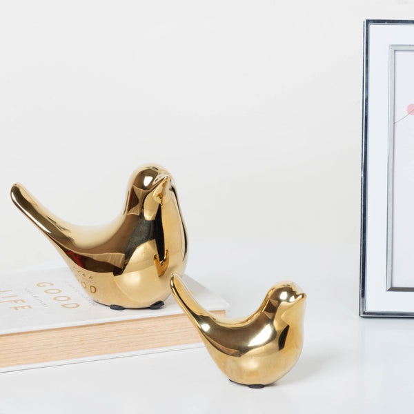 Gold Bird Statue - Showpiece | Home decor item | Room decoration item