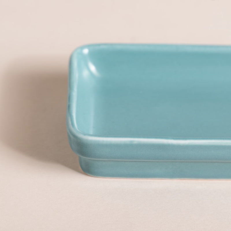 Sleek Blue Long Plate 9 Inch - Ceramic platter, serving platter, fruit platter | Plates for dining table & home decor
