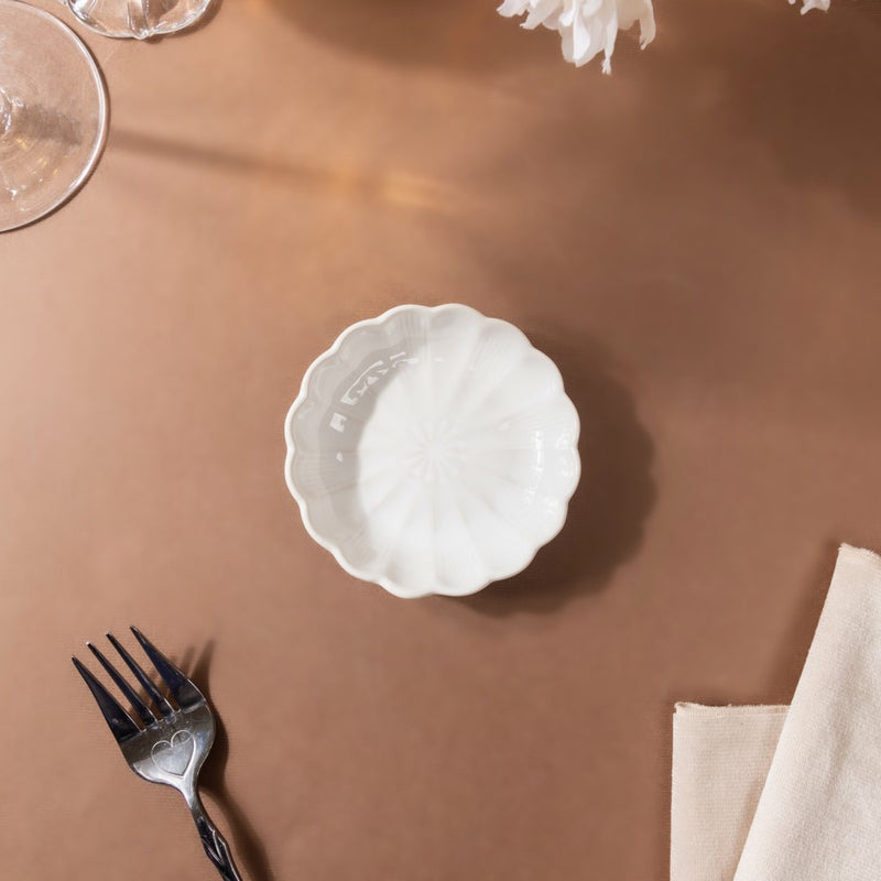 Ocean White Dessert Plate - Serving plate, small plate, snacks plates | Plates for dining table & home decor