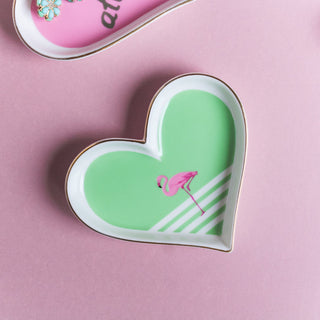 Heart Flamingo Trinkets Ceramic Plate