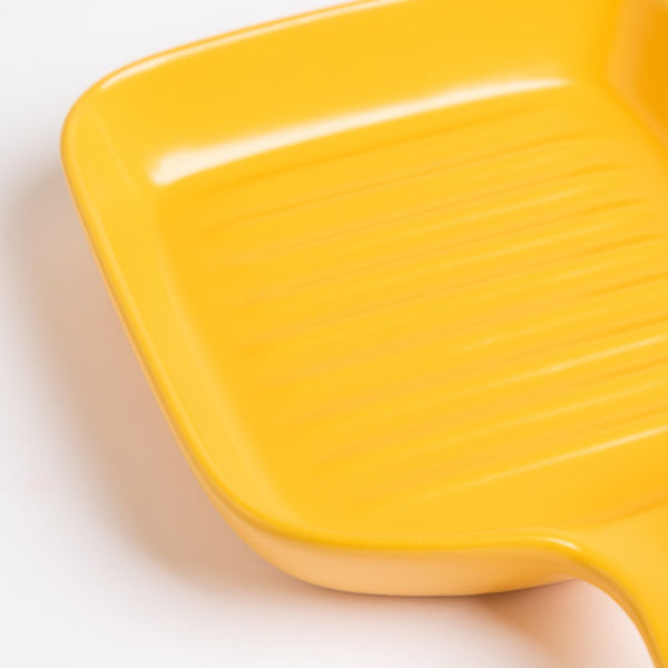 Yellow Ceramic Grill Plate