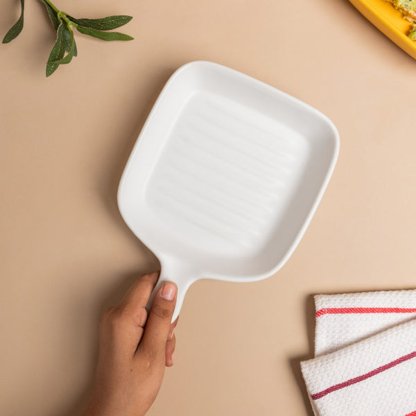 White Ceramic Grill Plate Nestasia