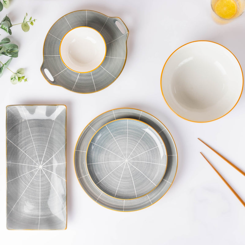 Willow Dark Grey 22 Piece Dinner Set For 6