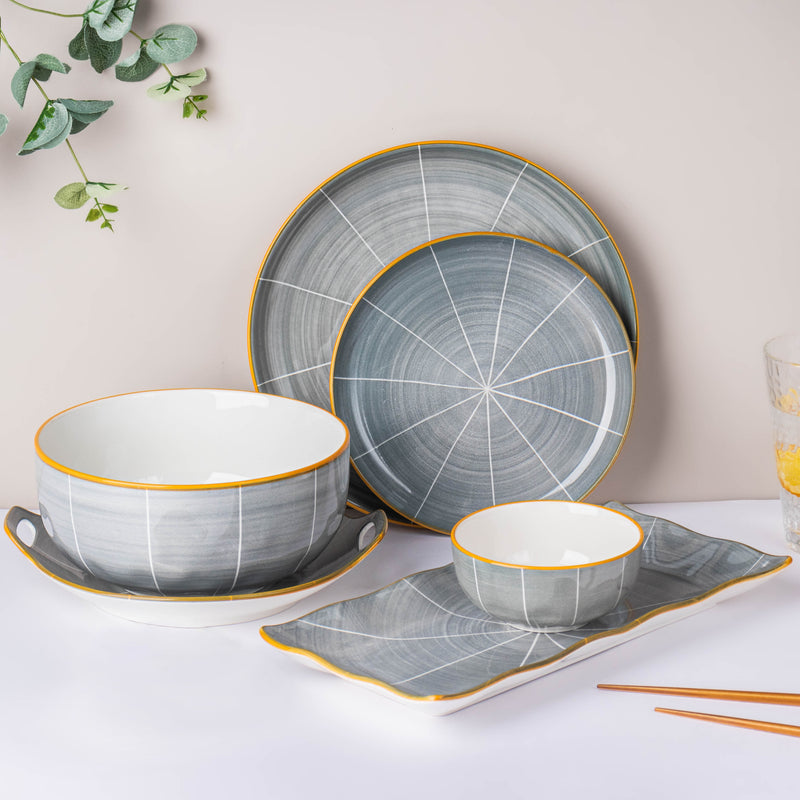 Willow Dark Grey 22 Piece Dinner Set For 6
