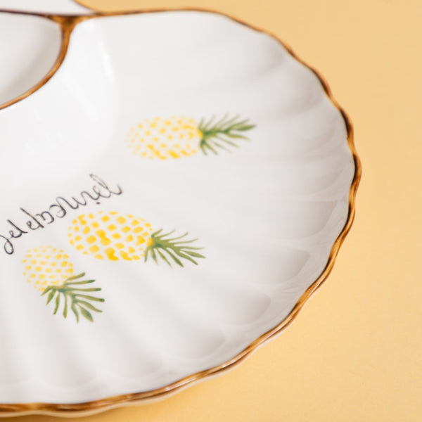 Seashell Snack Plate - Serving plate, snack plate, momo plate, plate with compartment | Plates for dining table & home decor