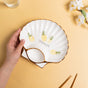 Seashell Snack Plate - Serving plate, snack plate, momo plate, plate with compartment | Plates for dining table & home decor