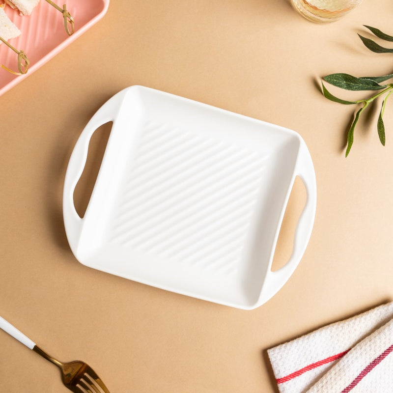 White Square Baking Tray Small - Baking Tray