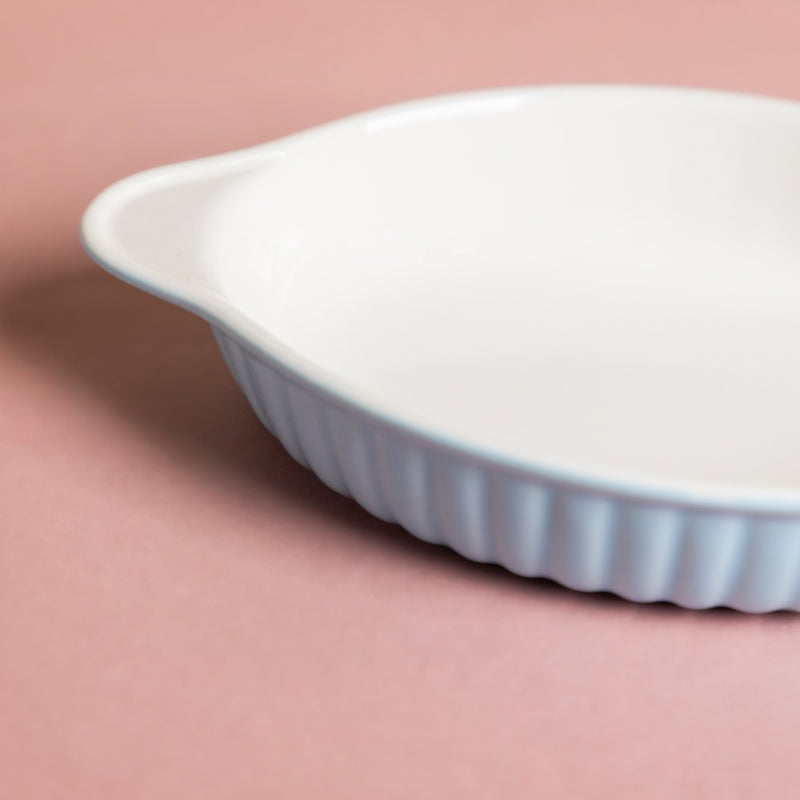 Blue Muffin Oval Baking Plate 6 Inch - Baking Dish