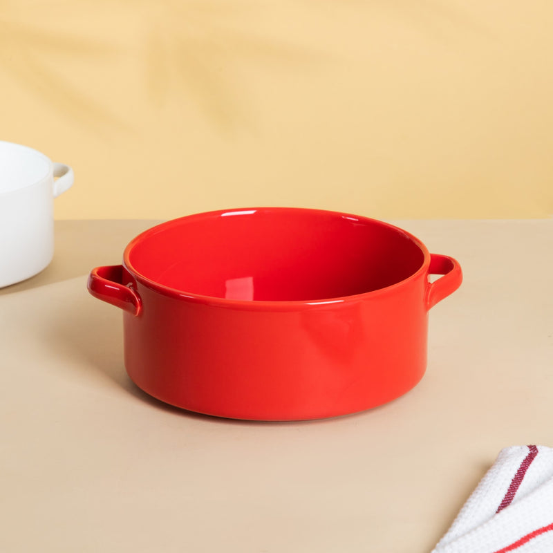 Toujours Baking Bowl With Handle - Bowl, ceramic bowl, serving bowls, noodle bowl, salad bowls, bowl for snacks, baking bowls, large serving bowl, bowl with handle | Bowls for dining table & home decor