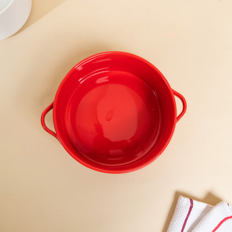 Toujours Baking Bowl With Handle - Bowl, ceramic bowl, serving bowls, noodle bowl, salad bowls, bowl for snacks, baking bowls, large serving bowl, bowl with handle | Bowls for dining table & home decor