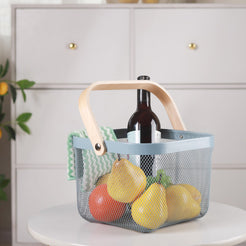 Metal Mesh Fruit Basket With Handle