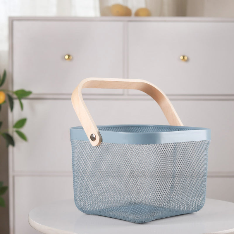 Metal Mesh Fruit Basket With Handle