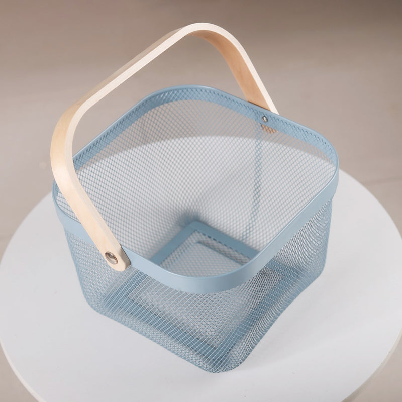 Metal Mesh Fruit Basket With Handle
