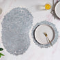 Icy Blue Luxe Round Tablemat Set Of 6