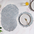 Icy Blue Luxe Round Tablemat Set Of 6