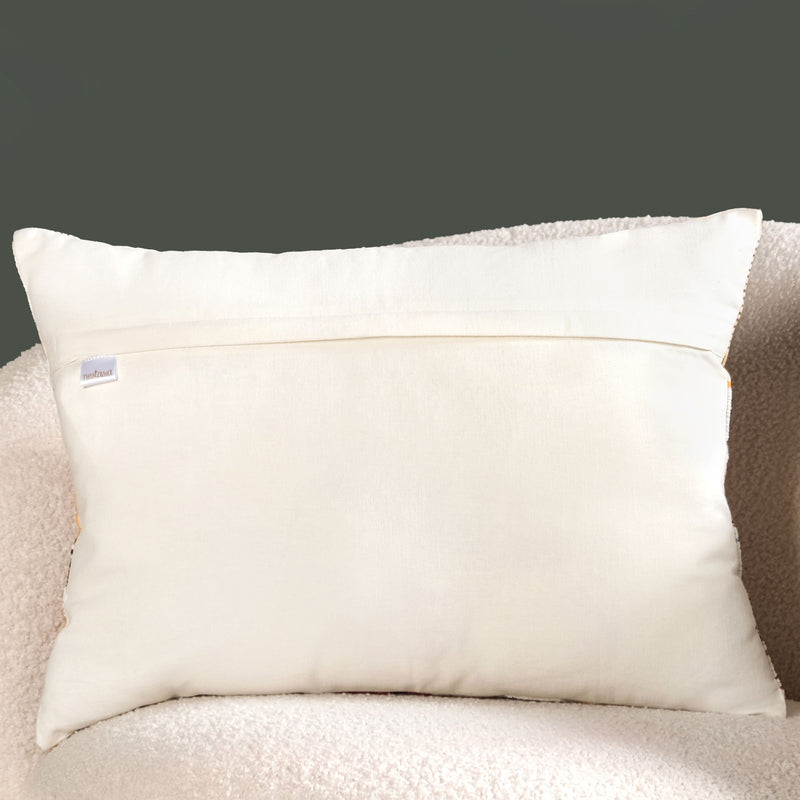 Ikkat Multicolour Cotton Cushion Cover 50x36cm