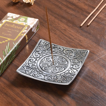 Square Floral Agarbatti Stand With Vanilla Incense Sticks