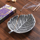 Leaf Incense Holder With Organic Lavender Incense Sticks