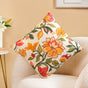 Indie Floral Embroidered Cotton Cushion Cover 40x40cm