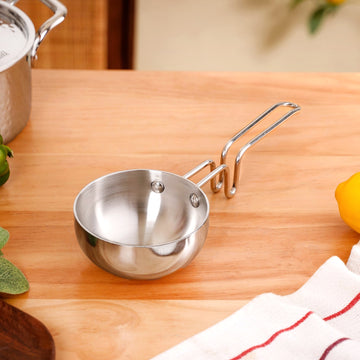 Induction Safe Tri Ply Stainless Steel Tadka Pan 540ml