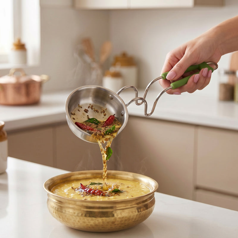 Induction Safe Triply Stainless Steel Tadka Pan 300ml