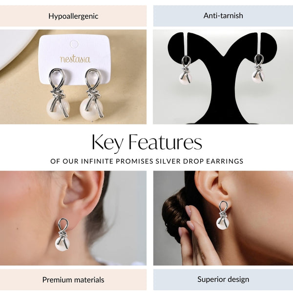 Infinite Promises Silver Drop Earrings