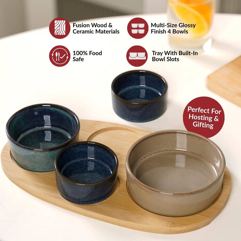 Stoneware Platter Set Of 5