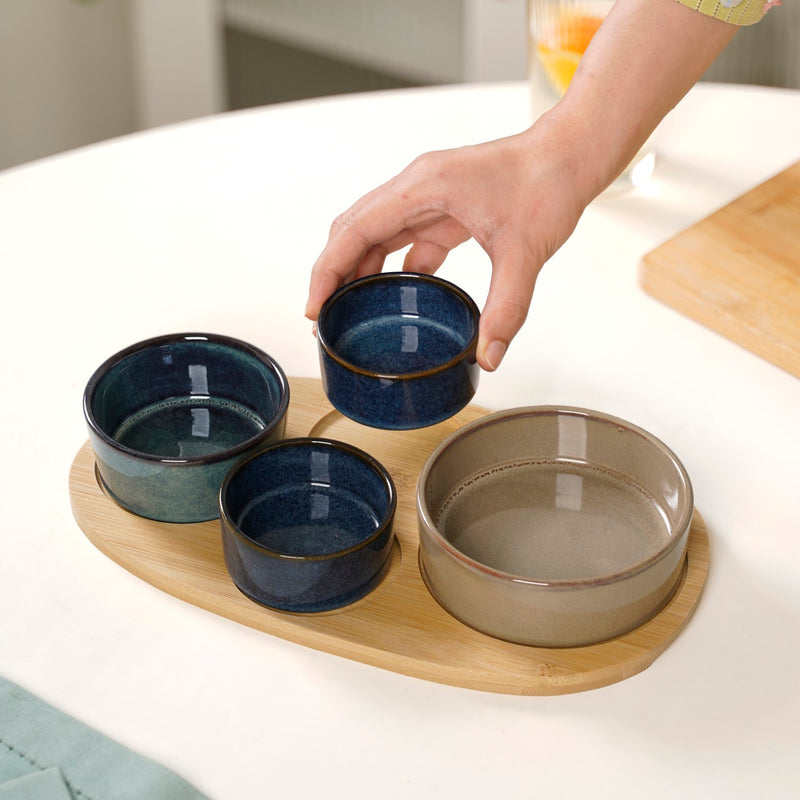 Stoneware Platter Set Of 5