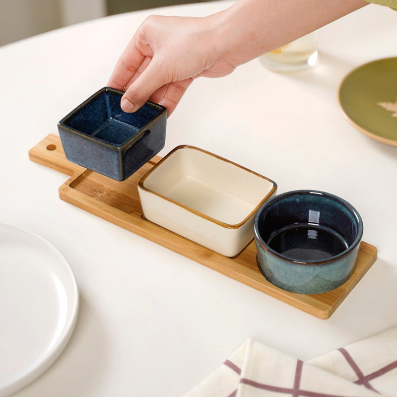 Stoneware Ceramic Serving Set Of 4