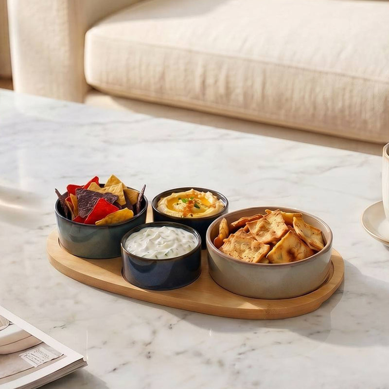 Stoneware Platter Set Of 5