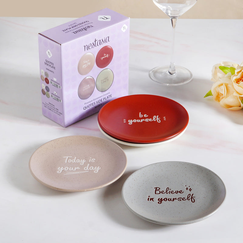 Inspiration Quotes Small Plate Set Of 4 15cm