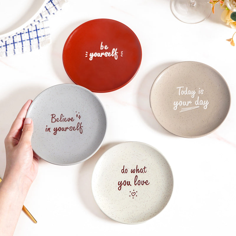 Inspiration Quotes Small Plate Set Of 4 15cm