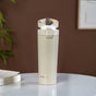 Insulated Creamy White Gym Water Bottle With Strainer