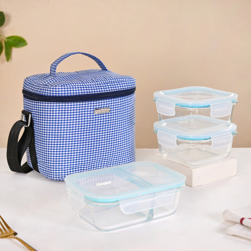 Insulated Lunch Bag And Glass Lunch Box Hamper