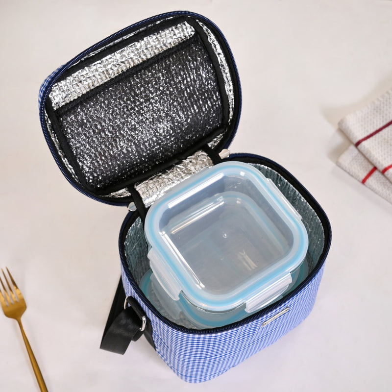 Insulated Lunch Bag And Glass Lunch Box Hamper