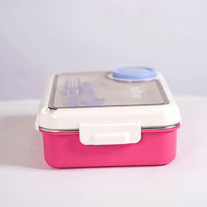 Pink 4 Grid Stainless Steel Lunch Box For Office 950ml