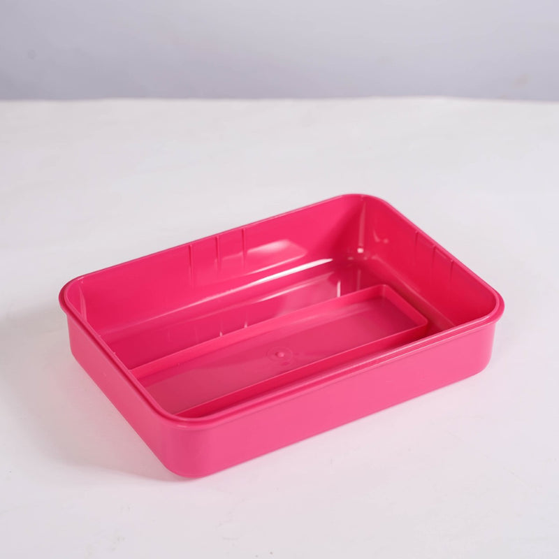 Pink 4 Grid Stainless Steel Lunch Box For Office 950ml