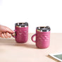 Portable Coffee Mug With Lid Set Of 2 Magenta 400ml - Travel mugs, travel coffee mugs, coffee mugs with lid, tea mug with lid, portable coffee mugs