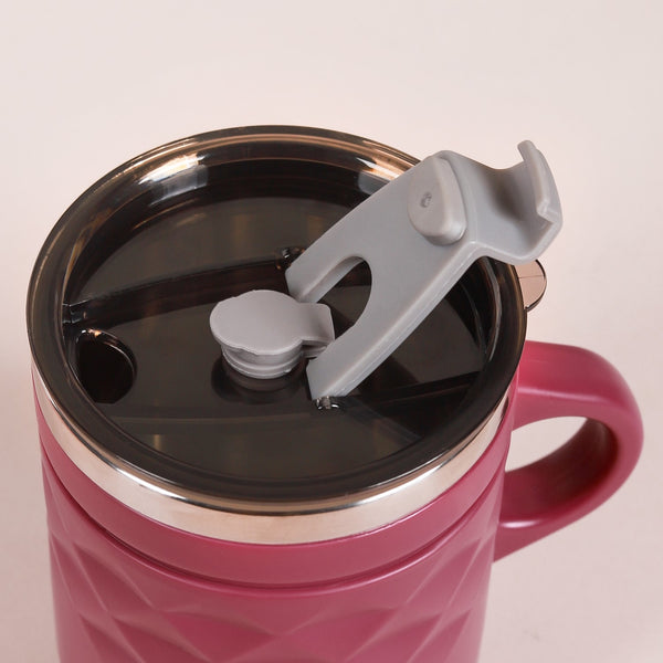 Portable Coffee Mug With Lid Set Of 2 Magenta 400ml