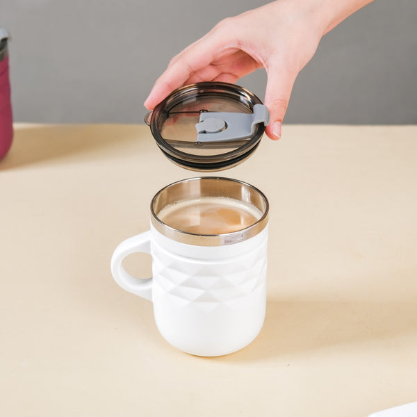 Insulated Desk Coffee Mug Set Of 2 White 400ml