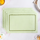 Isabelle Rick Rack Green Cotton Placemat Set Of 4