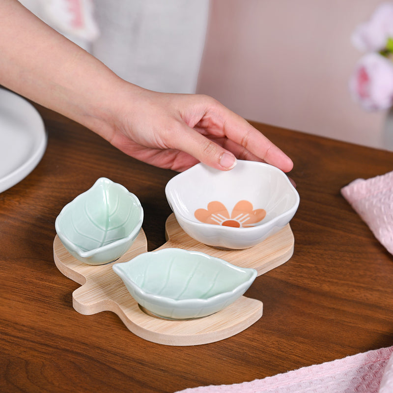 Its A Flower Snack Platter With Tray Set Of 4