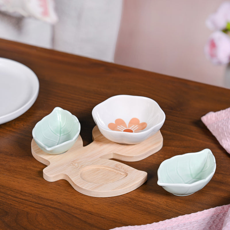 Its A Flower Snack Platter With Tray Set Of 4