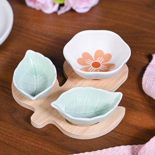 Its A Flower Snack Platter With Tray Set Of 4