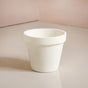 Ivory Ceramic Planters With Three Level Gold Metal Stand