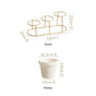 Ivory Ceramic Planters With Three Level Gold Metal Stand
